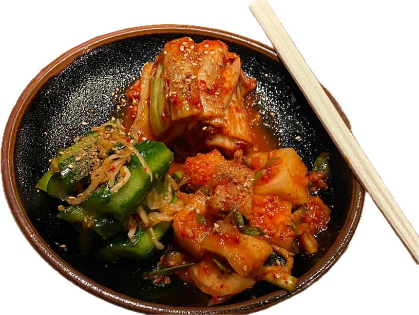 三種のキムチの盛り合わせ